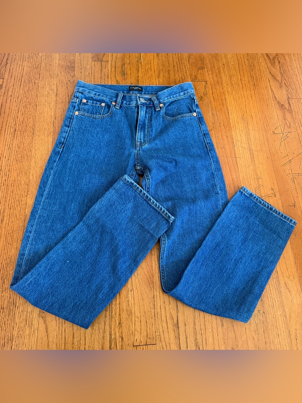 Club Monaco Women’s Straight Jeans in Medium Blue Denim